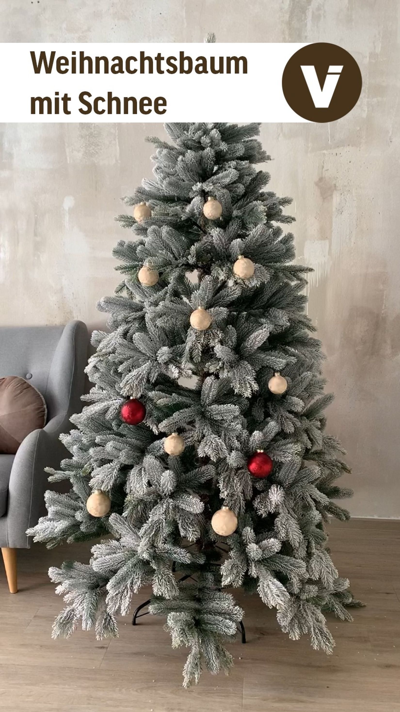 Künstlicher Weihnachtsbaum Nordmanntanne mit Schnee 180 | 2103818036