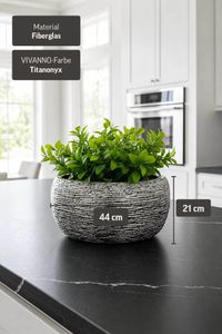 Pflanztopf POTTA Fiberglas 44x21 cm Silber