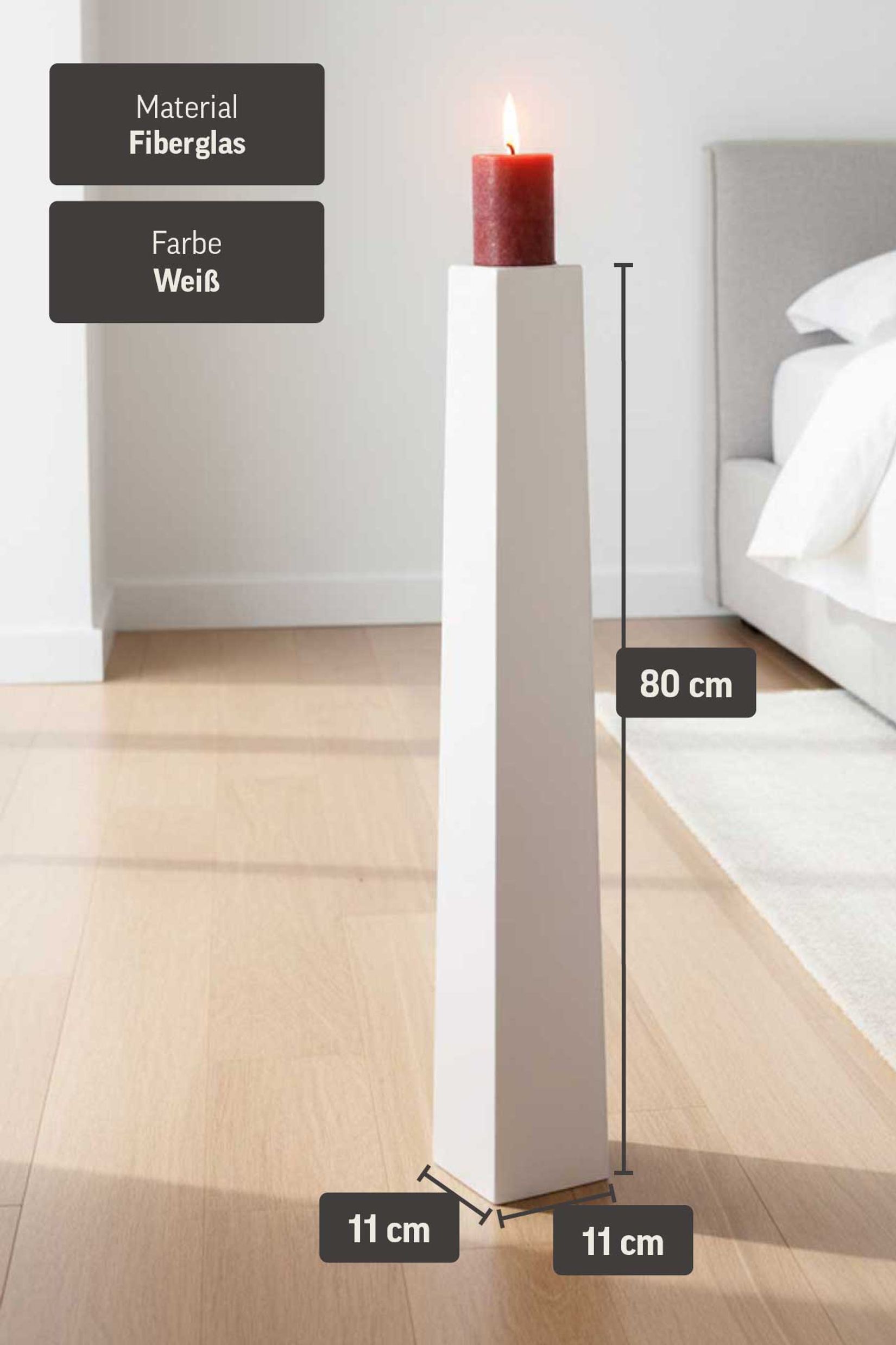 Bodenvase Standvase Fiberglas Weiß Matt OBELISK