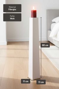 Bodenvase Standvase Fiberglas Weiß Matt OBELISK