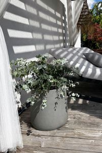 Blumentopf Pflanzkübel Fiberglas VEKRA Beton-Design Grau