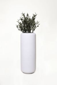 Pflanzgefäß Bodenvase Fiberglas MERA Weiß Matt