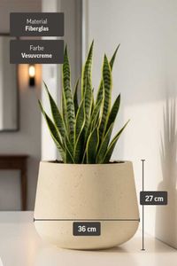 Blumentopf Pflanztopf Fiberglas GIRAR Vesuvcreme