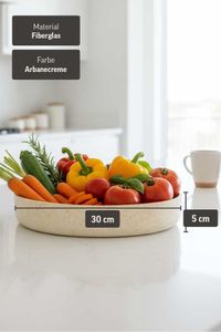 Pflanzschale Dekoschale Fiberglas ORYVEN Arbanecreme