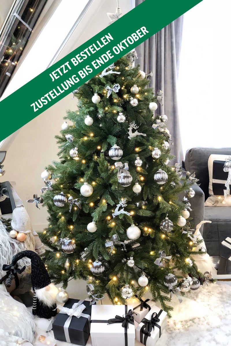 Künstlicher Premium Weihnachtsbaum Nordmanntanne LED, 180 cm hoch | 401801855180