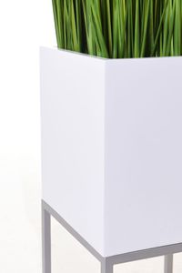 Pflanzkübel Blumenkübel mit Gestell "Block Up" Weiß/Silber