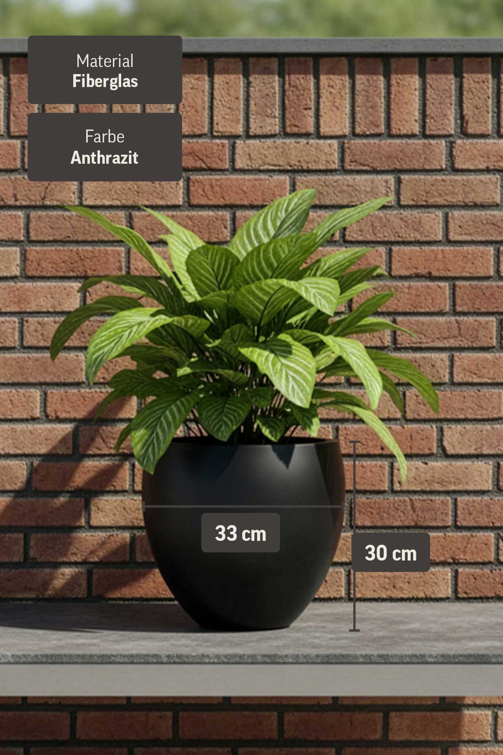 Blumentopf Fiberglas PLUTO Anthrazit Blumentopf Fiberglas PLUTO Anthrazit