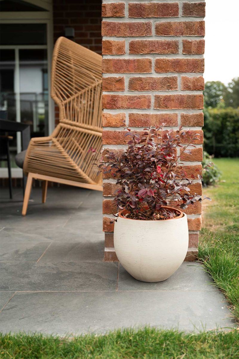 Pflanzkübel RAFIOT Fiberglas 32x28 cm Beige | 32x28 cm | 30171063228