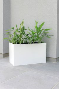 Pflanzkübel Pflanztrog Fiberglas "Maxi", Weiß Matt