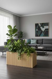 Pflanzkübel Blumenkübel Pflanztrog Holz mit Streben MAXI braun