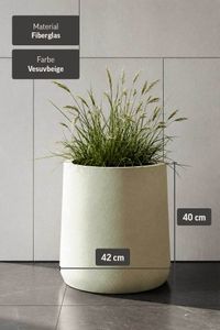 Blumentopf VEKRA Fiberglas 38x40 cm Beige