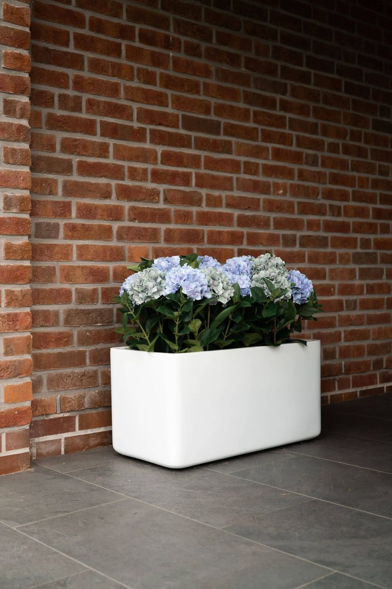 Pflanzkübel Blumenkübel Fiberglas Weiß Matt MAXI ROUND | 80x40x40 cm | 21002108804