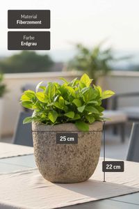 Pflanzkübel Blumentopf Fiberzement LONDA Erdgrau