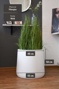 Pflanzkübel Blumentopf rund VEKRA Weiß Matt