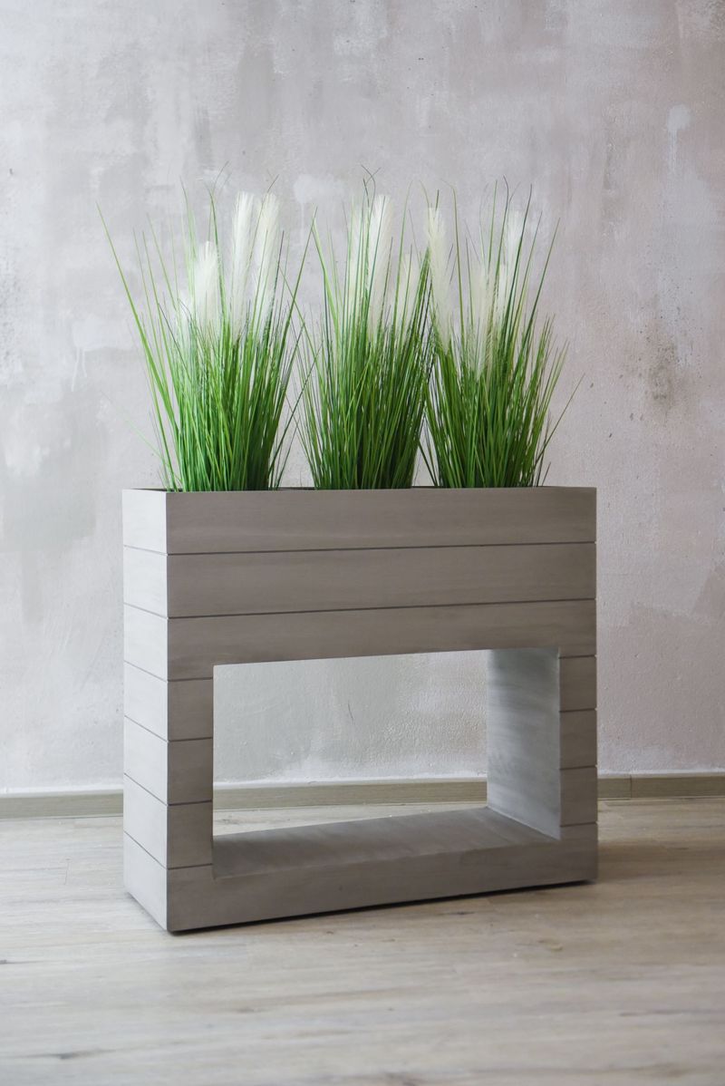 Kunstgras Kunstpflanze Pampasgras künstlich im weißen Topf PAMPAS | 15x80 cm | 57265115580