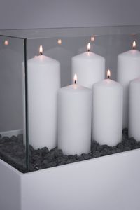 Windlichtsäule Windlicht Kerzenhalter "Candela XL" Weiß Hochglanz