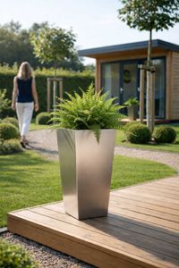 Pflanzkübel Blumenkübel Edelstahl "Classic", Gebürstet