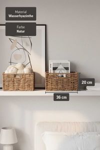 2er Set Regalkorb Korb für Billy Wasserhyazinthe "Kira", Natur