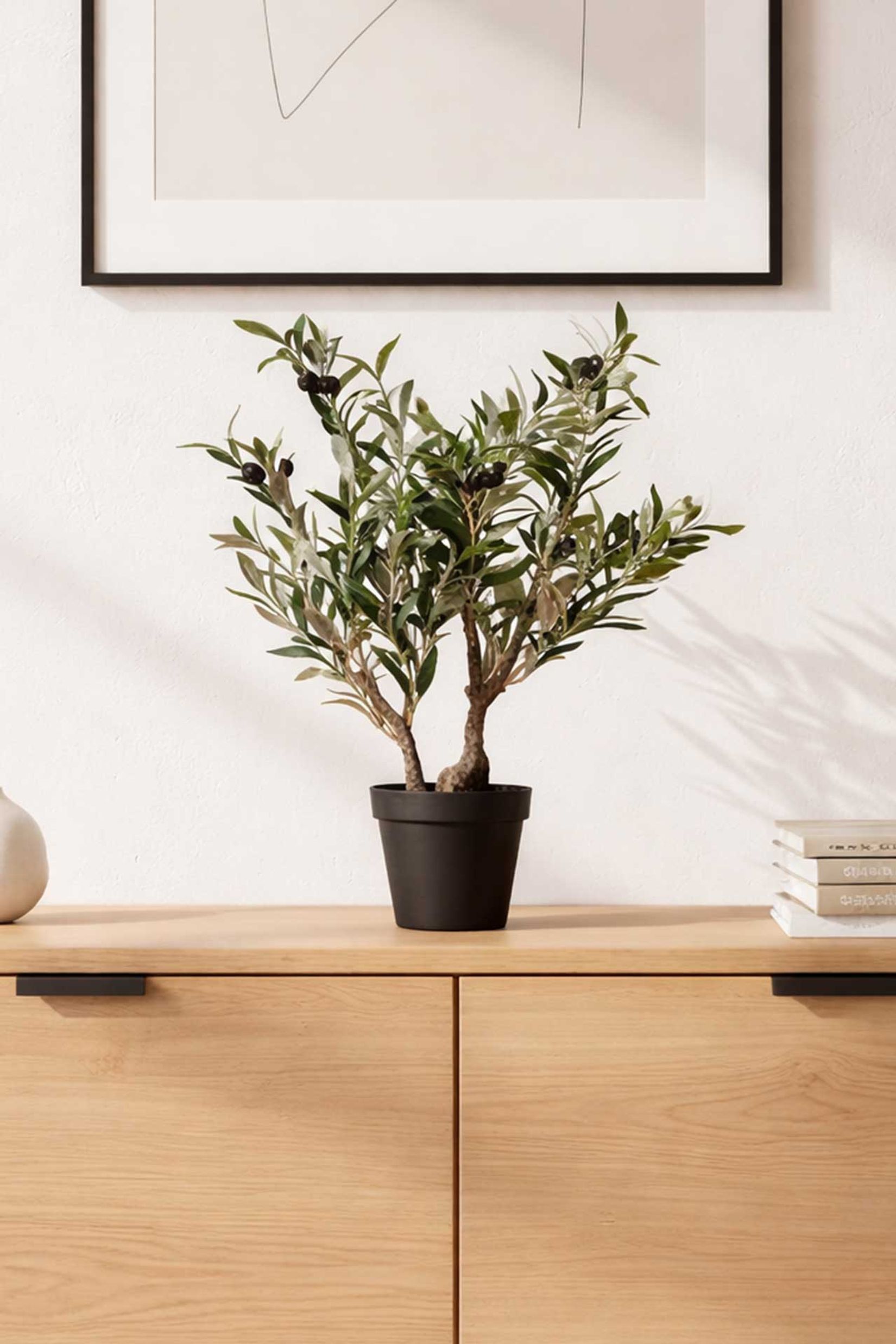 Kunstpflanze künstlicher Olivenbaum im Topf Kunststoff OLIVEIRA