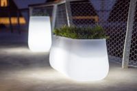Pflanzkübel Pflanztrog beleuchtet LED Kunststoff Weiß VASCA