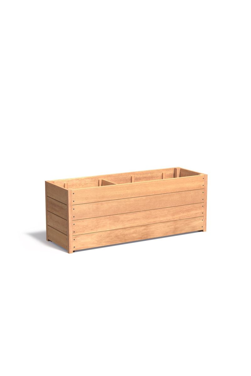 Pflanzkübel Blumenkasten rechteckig Holz breit BOXA Hellbraun