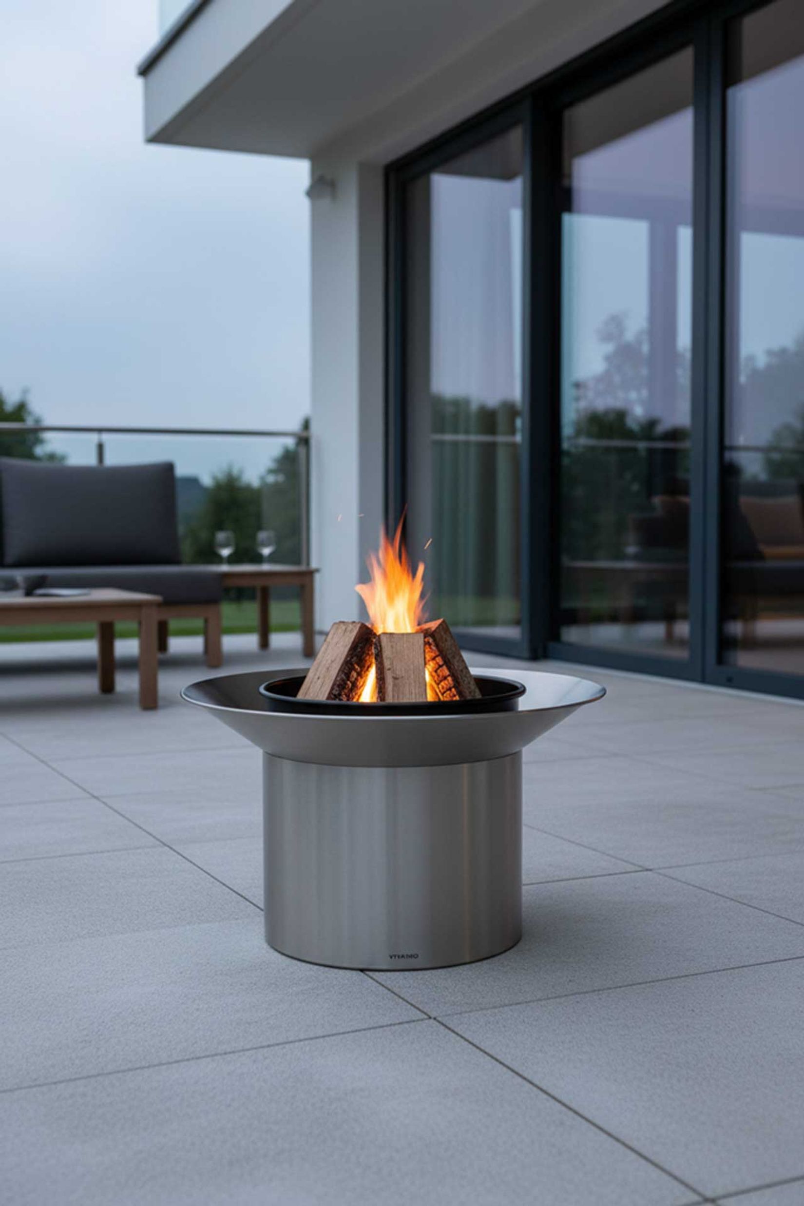 Design Feuerschale Edelstahl "Ronix", Gebürstet