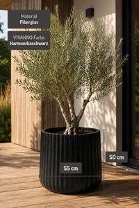 Blumentopf VEKRA Fiberglas 48x50 cm Schwarz Blumentopf VEKRA Fiberglas 48x50 cm Schwarz