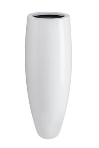 Pflanzkübel MAGNUM Fiberglas Weiß Hochglanz 23x80 mit Kunstpflanze NEVA