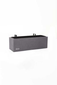 Balkonkasten Blumenkasten Fiberzement Milano "Benno", Grau