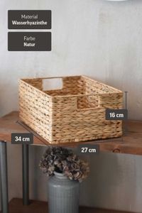Regalkorb Schrankkorb Korb Wasserhyazinthe "Lanta", Natur