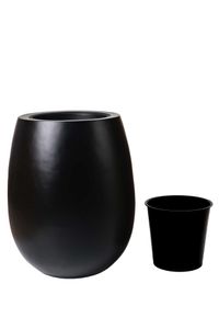 Blumentopf BALAO Fiberglas 40x50 cm Schwarz