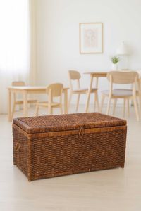 Wäschetruhe Wäschekorb Truhe Wasserhyazinthe "Lea", Braun