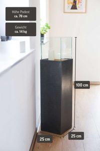 Windlichtsäule Kerzenhalter in Beton Optik CANDELA - Anthrazit