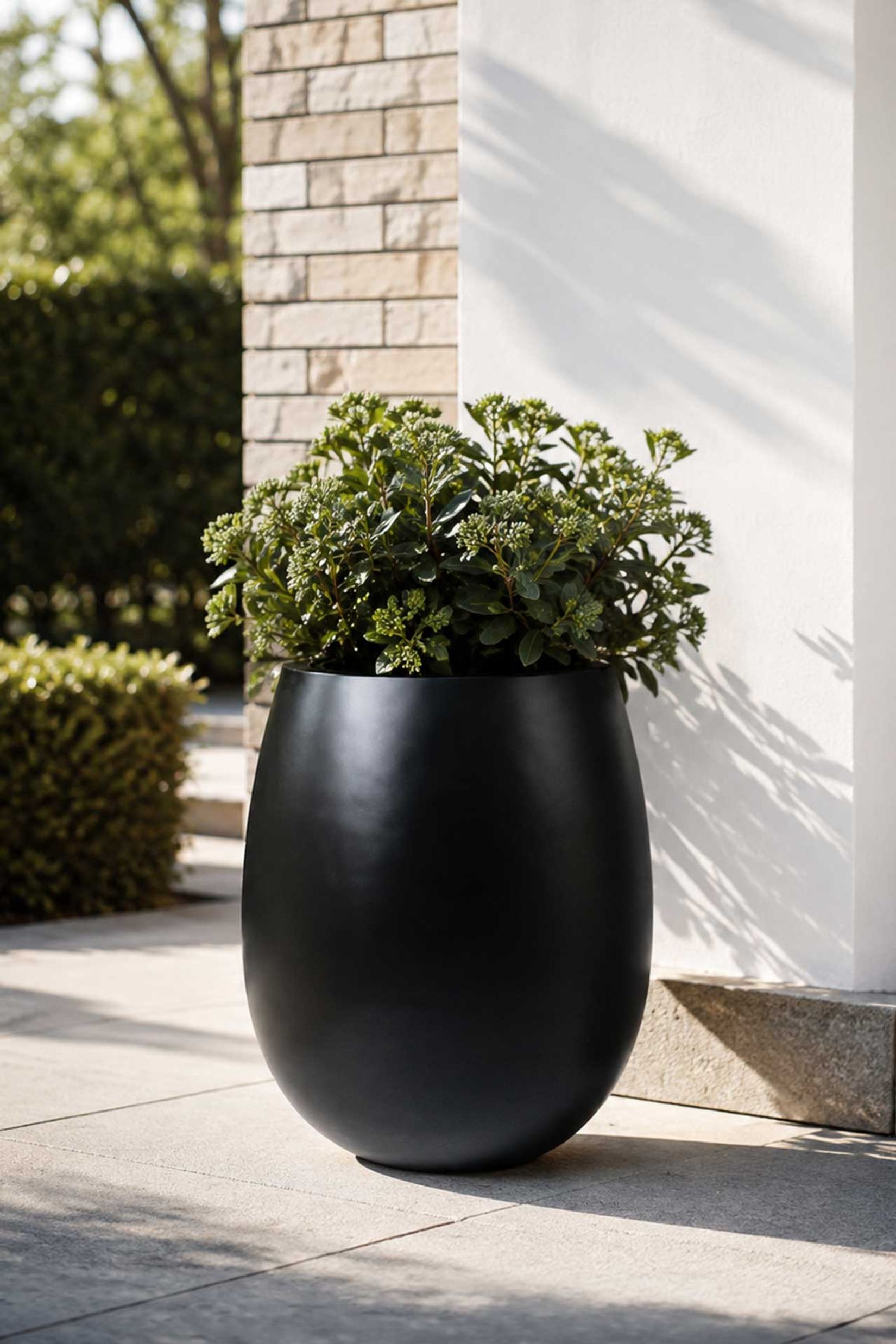 Blumentopf BALAO Fiberglas 40x50 cm Schwarz