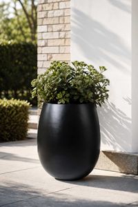 Blumentopf BALAO Fiberglas 40x50 cm Schwarz