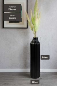 Bodenvase Fiberglas VERTO Schwarz Matt 
