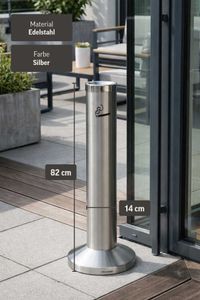 Standaschenbecher Standascher Edelstahl "Fumo", Gebürstet/Poliert