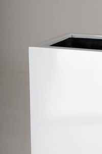 Pflanzkübel Raumteiler Fiberglas "Elemento", Weiß Hochglanz