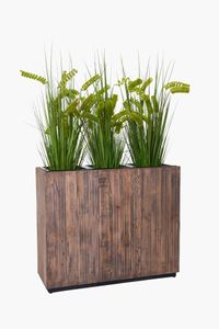 Pflanzkübel Raumteiler Recycling Holz "Elemento", Antik Braun