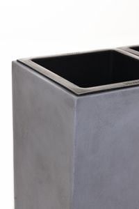 Pflanzkübel Raumteiler Fiberglas "Elemento", Beton-Design, Grau