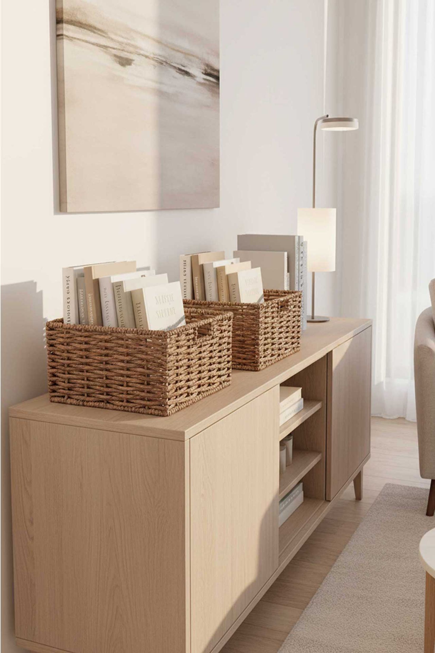 2er Set Regalkorb Korb für Billy Wasserhyazinthe "Kira", Natur