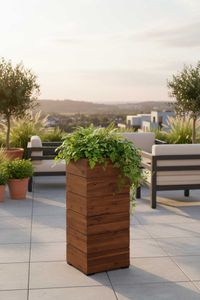 Pflanzkübel Blumenkübel Holz BLOCK Säule mit Einsatz Pflanzkübel Blumenkübel Holz BLOCK Säule mit Einsatz