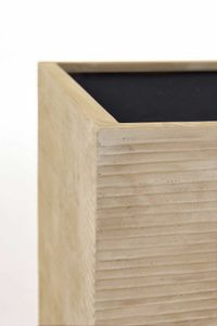 Pflanzkübel Blumenkübel Fiberglas "Block" Würfel, Beige gestreift