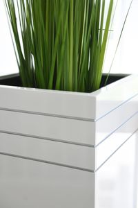 Pflanzkübel Blumenkübel exklusiv "Block" Weiß Seidenmatt