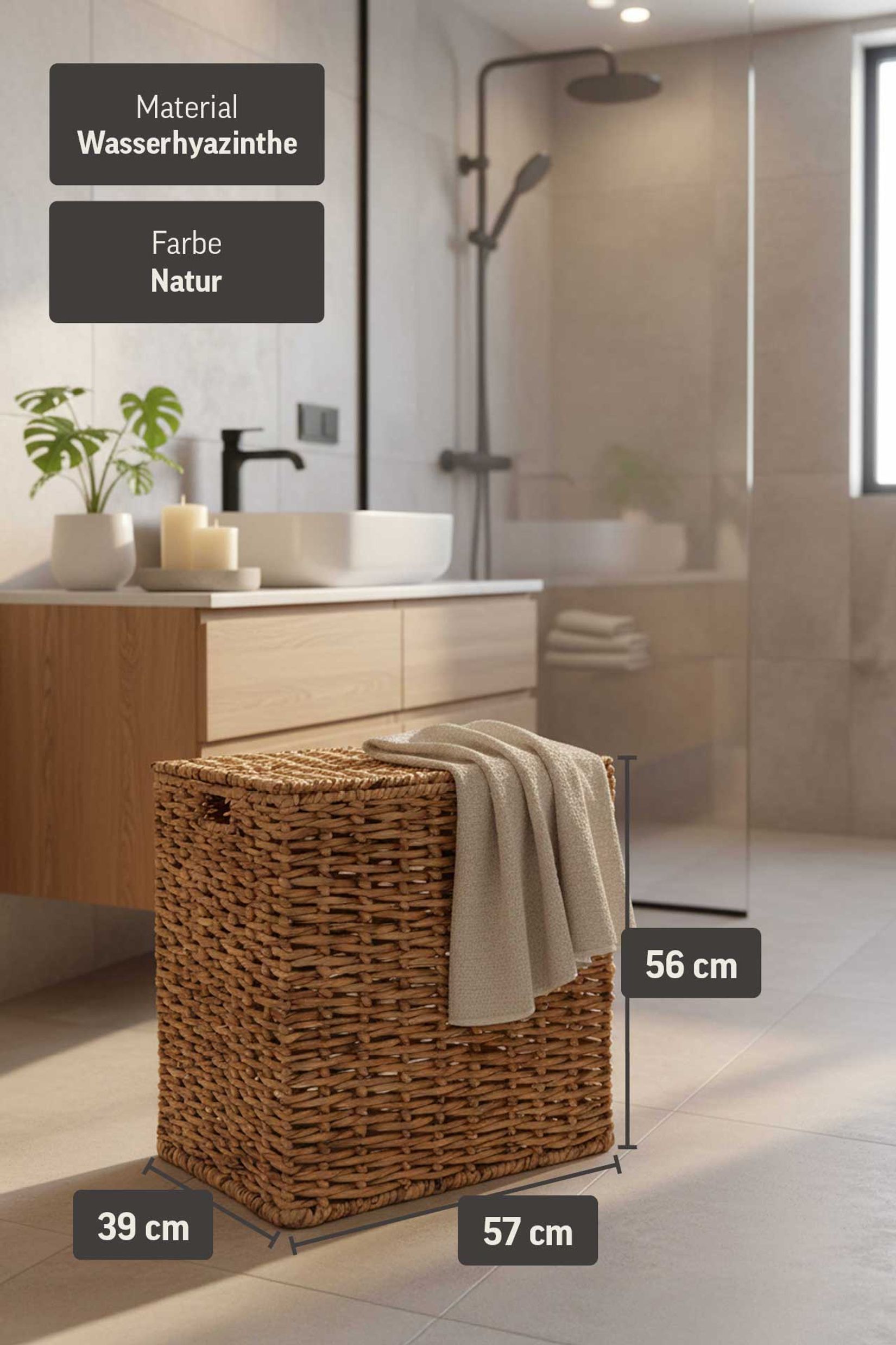 Truhe Wäschebehälter ARCON Wasserhyazinthe Natur Truhe Wäschebehälter ARCON Wasserhyazinthe Natur