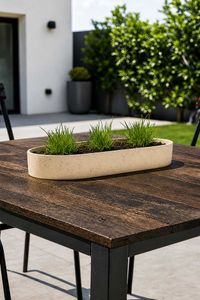 Pflanzschale SOLENA Fiberglas 35x20x5 cm Beige