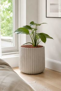Blumentopf VEKRA ARC Fiberglas 48x50 cm Grau