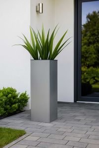 Pflanzkübel Blumenkübel Zink "Block", Silber