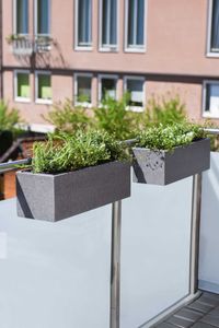 Balkonkasten Blumenkasten Fiberzement Milano "Benno", Grau