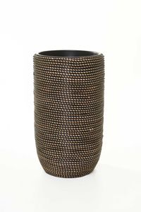 Pflanzkübel Rattan MACETA Schwarz Natur
